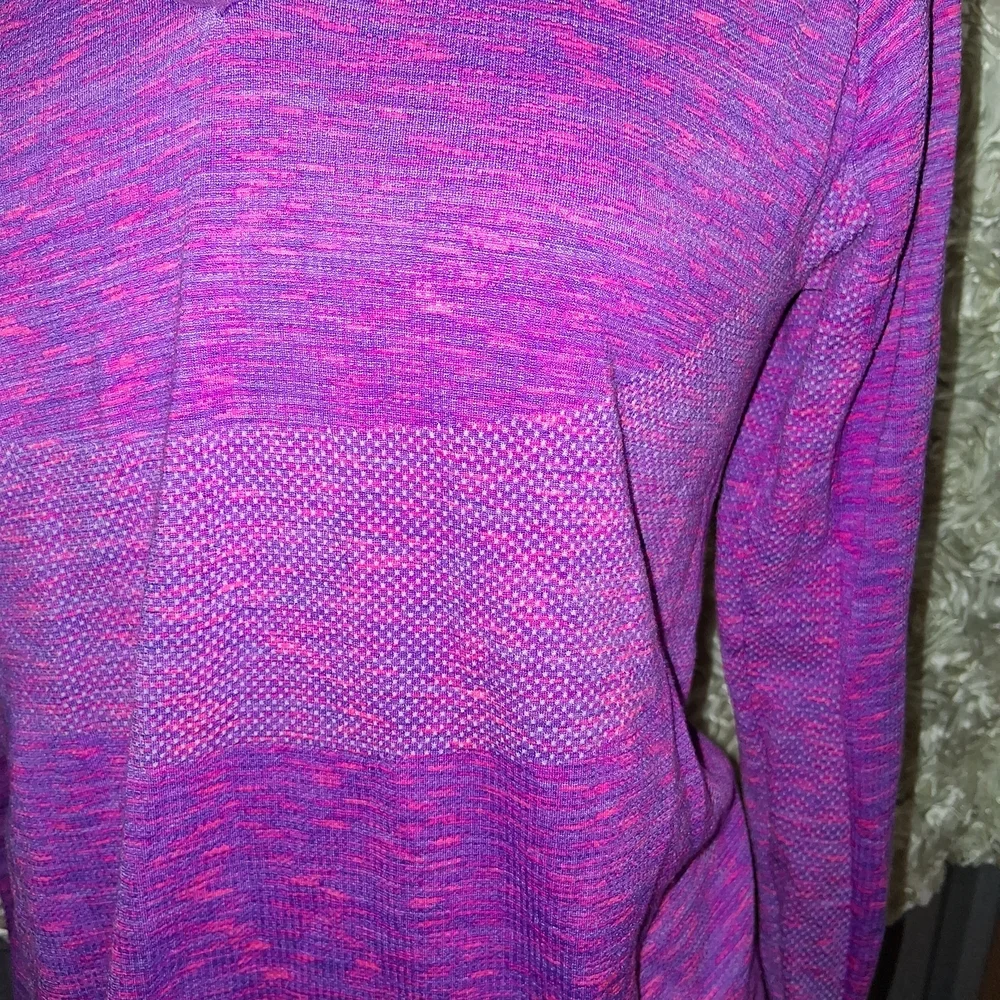 Vibrant Pink Long Sleeve V-Neck Top - Picture 3 of 6